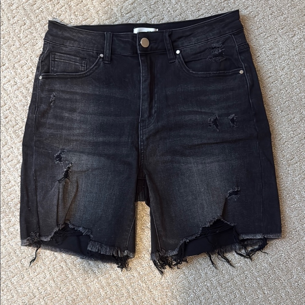 Bohme Distressed Black Denim Shorts
